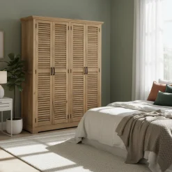 Armoire 4 portes bois massif en manguier – Paran