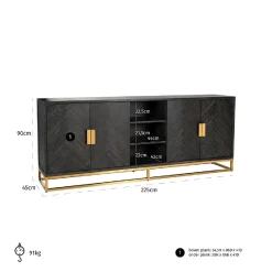 Bahut Blackbone gold 4-portes + espace ouvert