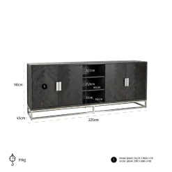 Bahut Blackbone silver 4-portes + espace ouvert