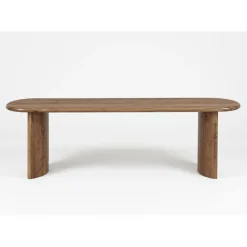 Banc arrondi miel en bois massif acacia - Ellipse