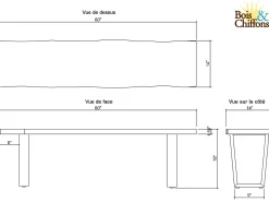 Banc bois naturel 152 cm | Acacia Forest