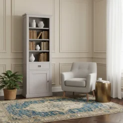 Bibliothèque 1 porte 1 tiroir - tourne à gauche | Pin Chic