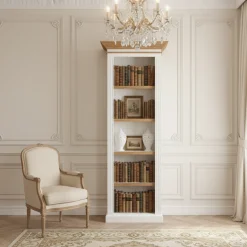 Bibliothèque avec des panneaux de bossage "Chêne et Pin Romance"
