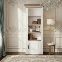 Bibliothèque avec porte - tourne à droite "Chêne et Pin Romance"