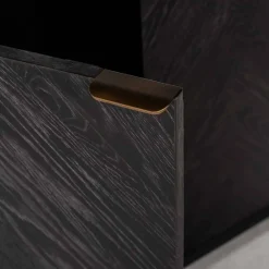Bibliothèque noirbone laiton 2-deuren (noir rustic)