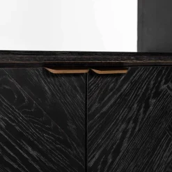 Bibliothèque noirbone laiton 2-deuren (noir rustic)