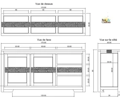 Buffet 2 portes 3 tiroirs | Acacia Tatoo