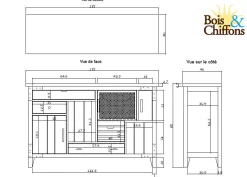 Buffet 3 portes 4 tiroirs | Manguier Farm II