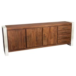 Buffet 3 portes 4 tiroirs GM | Acacia Stainless III