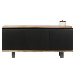 Buffet 3 portes en bois massif acacia - Black
