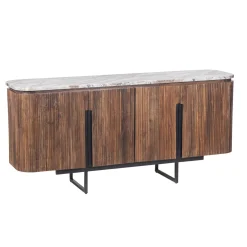Buffet 4 portes plateau marbre | Manguier Kfir II