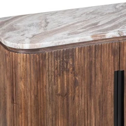 Buffet 4 portes plateau marbre | Manguier Kfir II