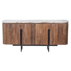 Buffet 4 portes plateau marbre | Manguier Kfir III
