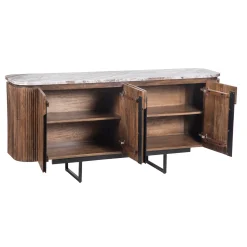Buffet 4 portes plateau marbre | Manguier Kfir III