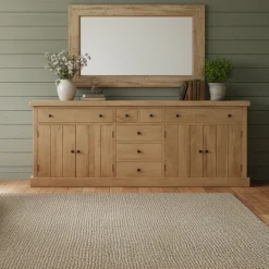 Buffet 7 tiroirs 4 portes bois massif en manguier – Scandinaves