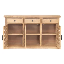 Buffet 3 tiroirs 3 portes bois massif en manguier – Paran