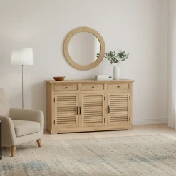 Buffet 3 tiroirs 3 portes bois massif en manguier – Paran