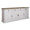 Buffet bas 4 portes 4 tiroirs "Chêne et Pin Romance"