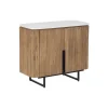 Buffet bas 2 portes plateau marbre blanc | Manguier Kfir II