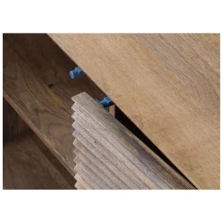 Buffet bas bois sculpté motif géométrique 3P | Manguier Maglan
