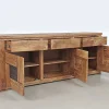 Buffet bois massif sculpté bicolore 3P 3T | Acacia Maya