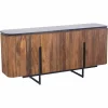 Buffet bois 4P plateau marbre noir | Manguier Kfir