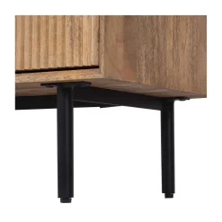 Buffet haut bois sculpté motif géométrique 4P | Manguier Maglan