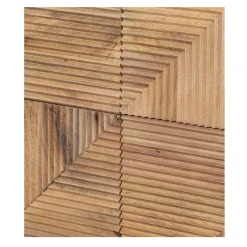Buffet haut bois sculpté motif géométrique 4P | Manguier Maglan II