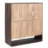 Buffet haut design 4P bois bicolore | Manguier Kabir