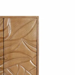 Buffet haut sculpté 2 portes en bois massif manguier - Floria