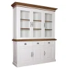 Buffet vitré deux corps 2x3 portes 3 tiroirs "Chêne et Pin Romance"