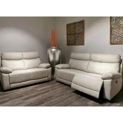 Canapé 3 places, 2 relax manuels Jerez Gris beige