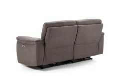Canapé cuir 3 places, 2 relax électriques | Barcelona Gris