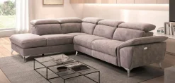 Canapé d'angle microfibre Santander gauche ou droite Gris clair