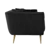 Canapé Huxley anthracite velours / brossé or (Quartz anthracite 801)