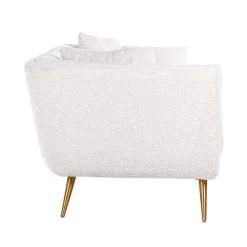 Canapé Huxley blanc Bouclé / brossé or (Copenhagen 900 Bouclé blanc)