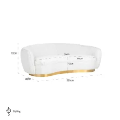 Canapé Waylon blanc Bouclé (Copenhagen 900 Bouclé blanc)