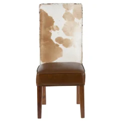 Chaise à haut dossier en peau de vache | Acacia Savage