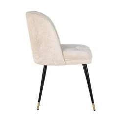 Chaise Alicia blanc chenille fire retardant (FR-Bergen 900 blanc chenille)