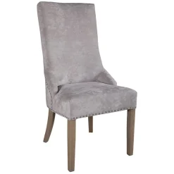 Chaise avec boutons argentés "Ellen"