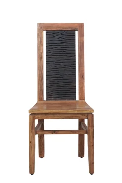 Chaise bois sculpté bicolore | Acacia Maya