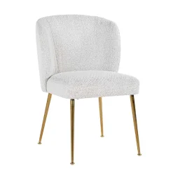 Chaise Cannon blanc Bouclé / brossé or (Copenhagen 900 Bouclé blanc)