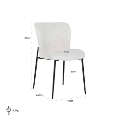 Chaise Darby blanc Bouclé / noir (Copenhagen 900 Bouclé blanc)