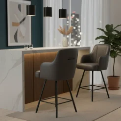 Chaise de bar anthracite | Eran