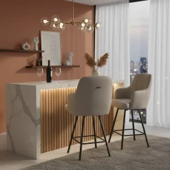 Chaise de bar gris clair | Eran