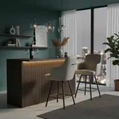 Chaise de bar gris clair | Eran