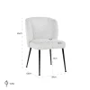 Chaise Fallon blanc Bouclé / noir (Copenhagen 900 Bouclé blanc)
