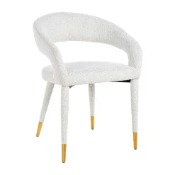 Chaise Gia blanc bouclé Fire retardant (FR-Copenhagen 900 Bouclé blanc)