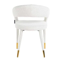 Chaise Gia blanc bouclé Fire retardant (FR-Copenhagen 900 Bouclé blanc)