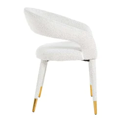 Chaise Gia blanc bouclé Fire retardant (FR-Copenhagen 900 Bouclé blanc)